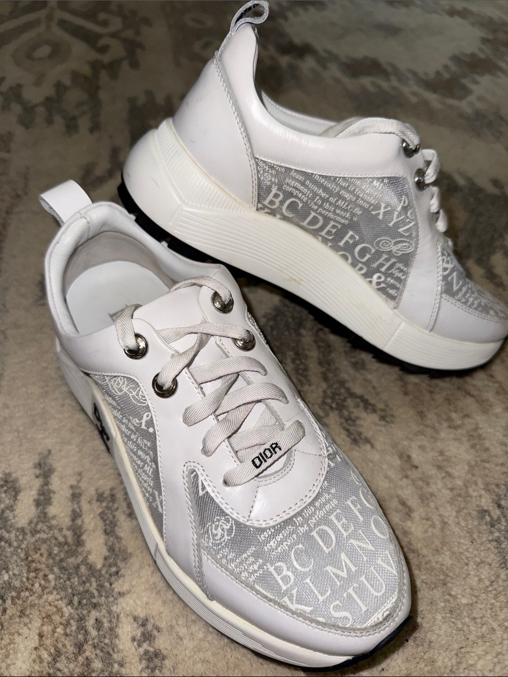 Dior Sheer White Alphabet Low-Top Women's Sneakers 7